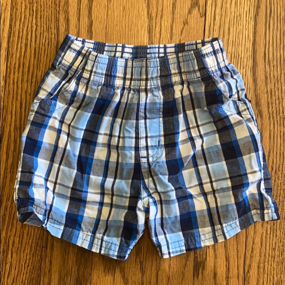 Short shorts blue plaid toddler